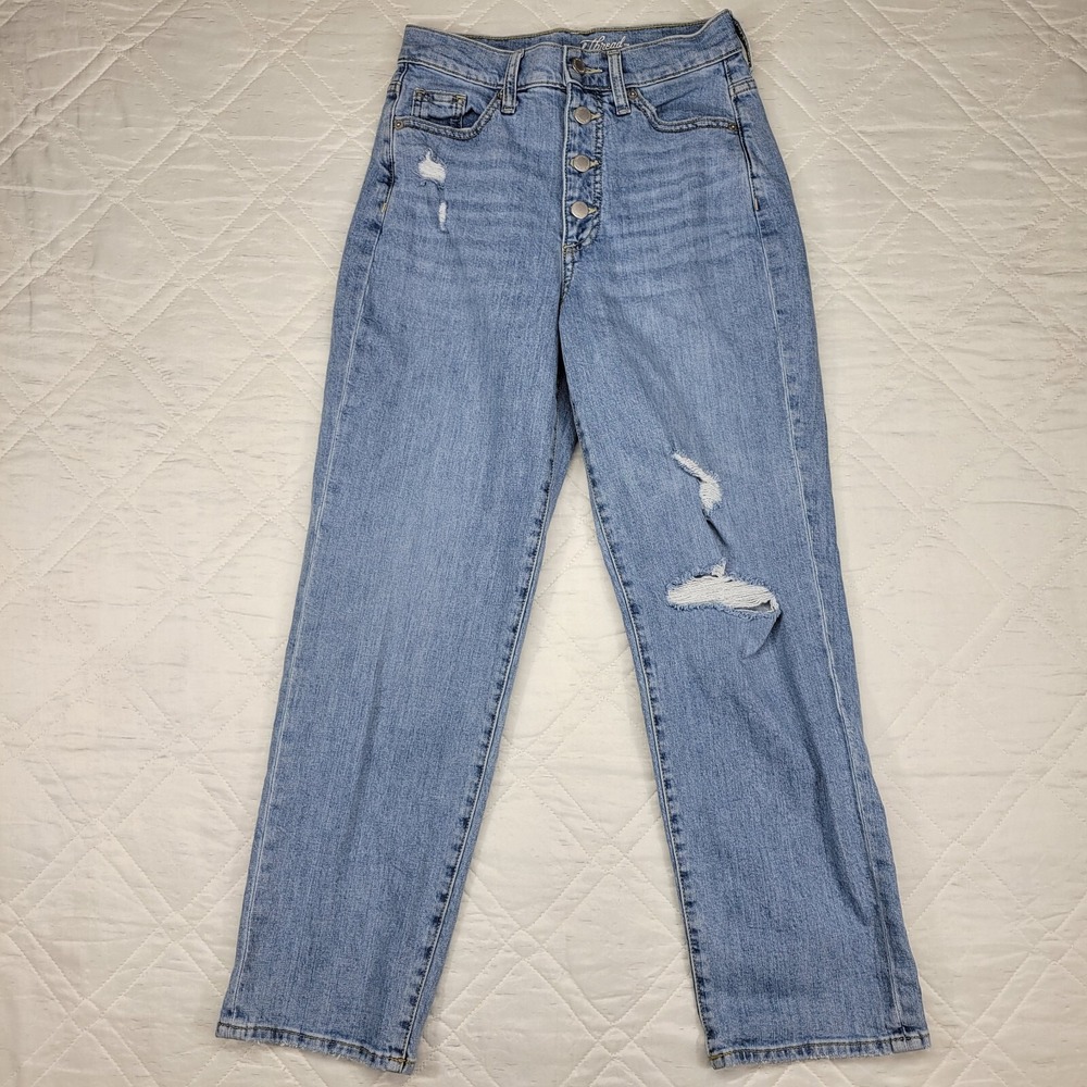 Universal Thread distressed button fly blue jeans size 2/26R